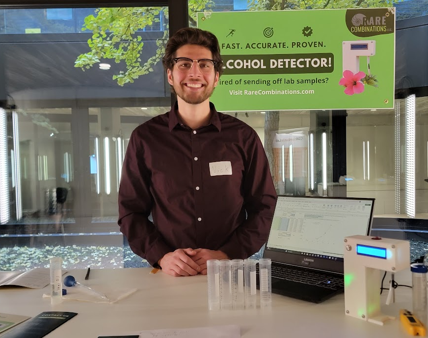 Nick Robertson at a trade show in Germany